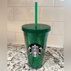 2/$20 Starbucks Holiday Green Glitter Tumbler